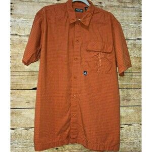 Levi's Silvertab Silver Tab Mens Shirt Large Orange Plaid Short Sleeve XL